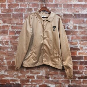 BP Tan Coaches Jacket Palm Tree Skeleton Hand Embroidery XL Nordstrom Streetwear